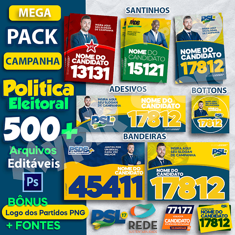 Mega paquete de candidatos editables - Elecciones políticas