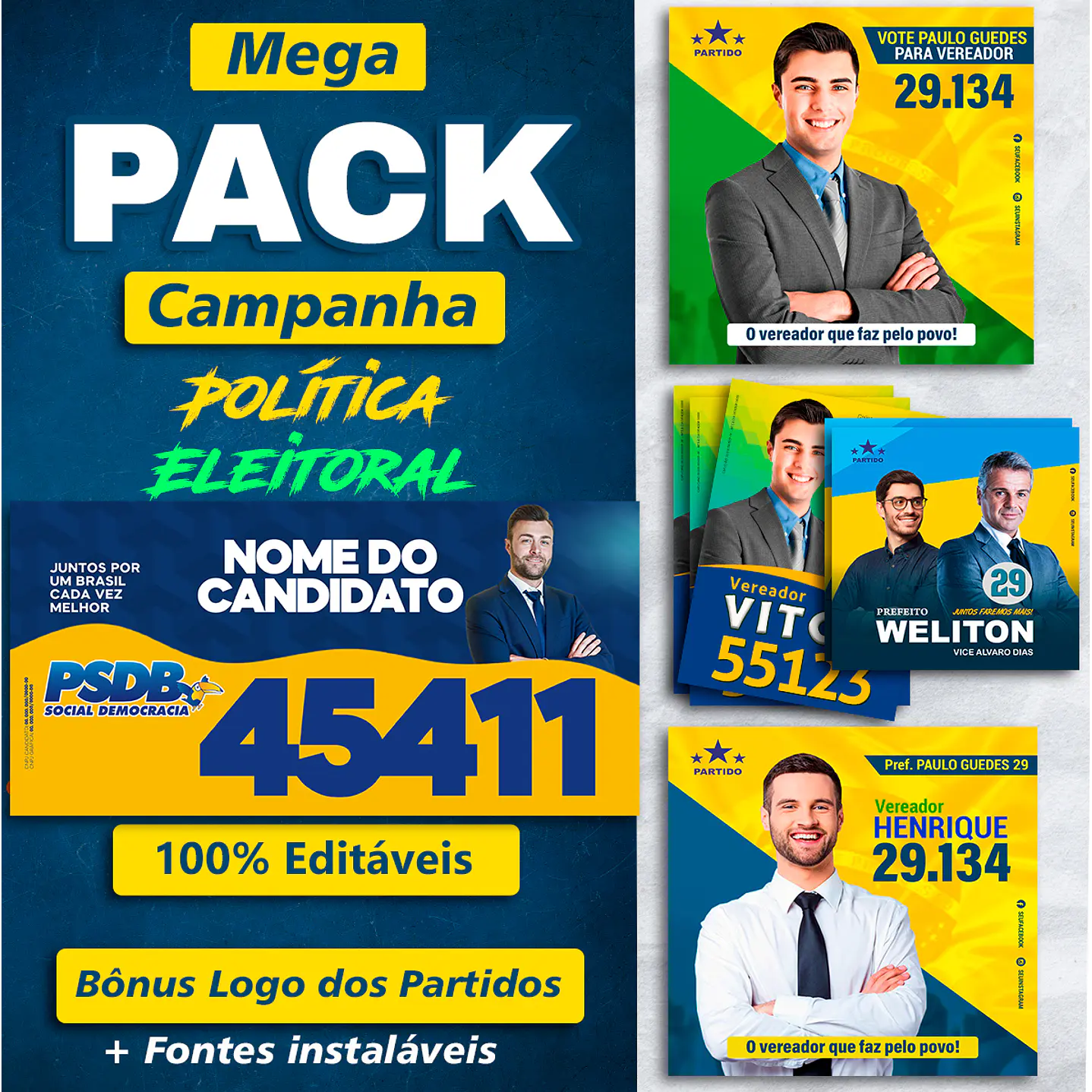 Mega paquete de candidatos editables - Elecciones políticas 3