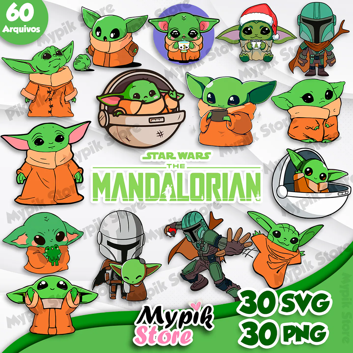 Kit Digital o Mandaloriano Baby Yoda 1