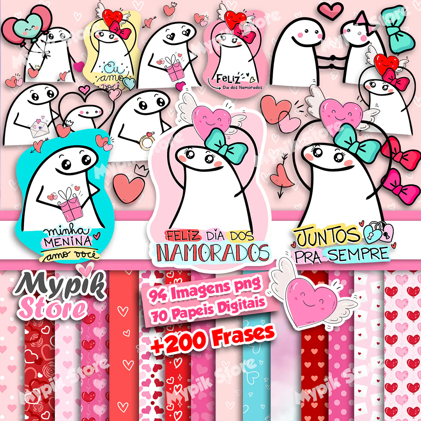 Kit digital de meme Flork del día de San Valentín 1