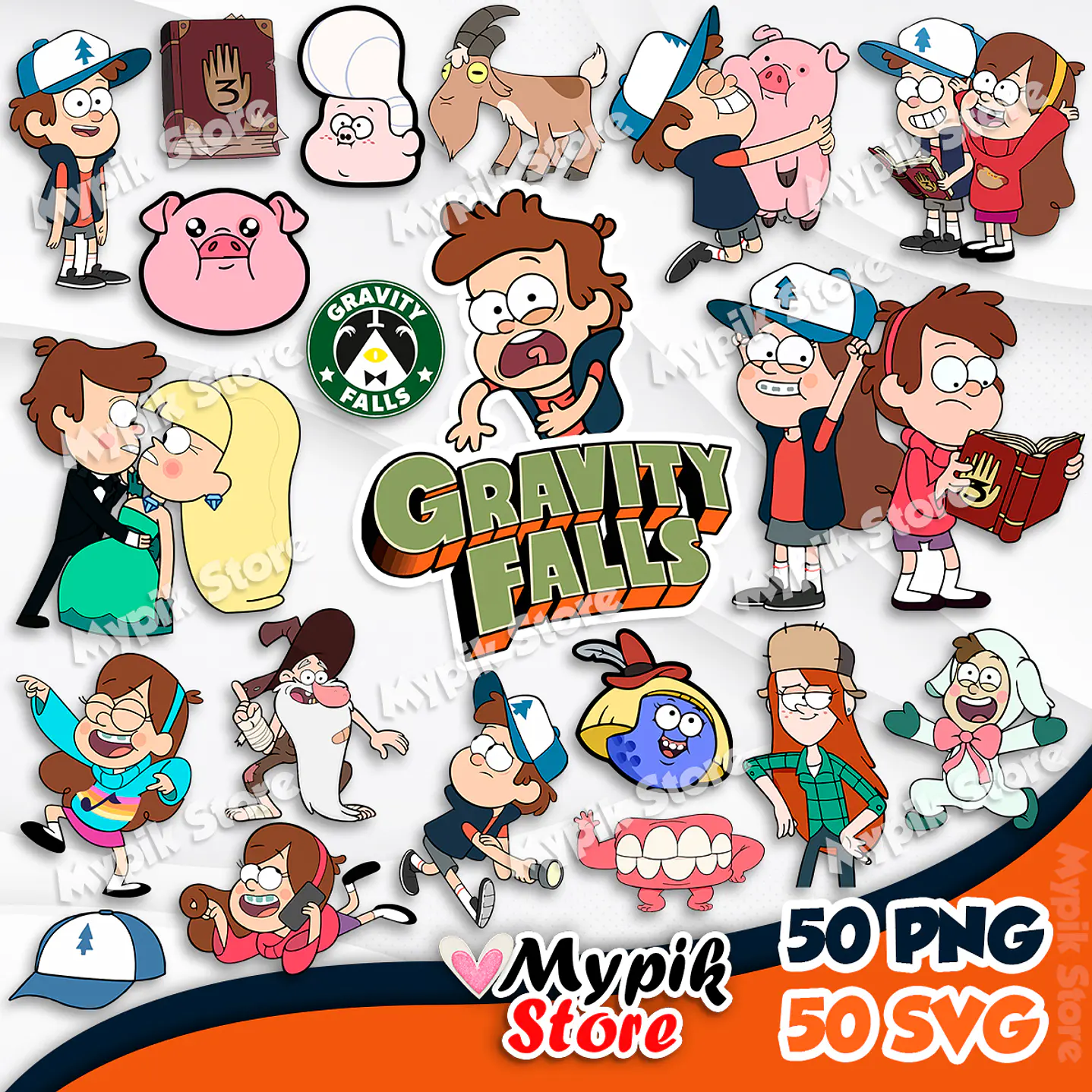 Kit Digital Gravity Falls Png e Svg 1