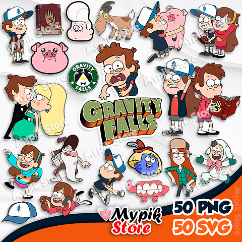 Kit Digital Gravity Falls Png e Svg