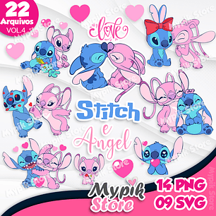 Kit Digital Stitch e Angel imagens Png e Svg - VOL.4