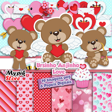 Kit digital de osos de peluche de San Valentín