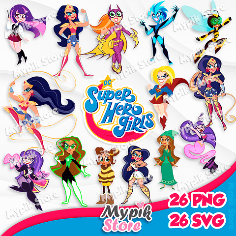 Kit Digital Super Hero Girls Png e Svg