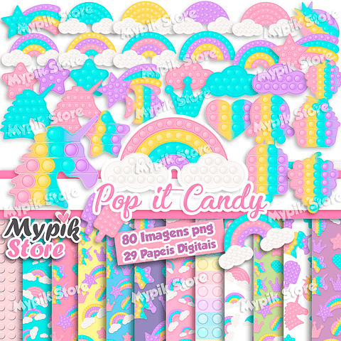 Kit Digital Pop it Fidget Juguete Color Caramelo