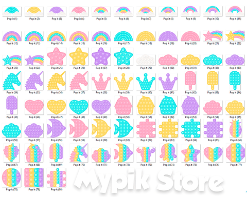 Kit Digital Pop it Fidget Juguete Color Caramelo