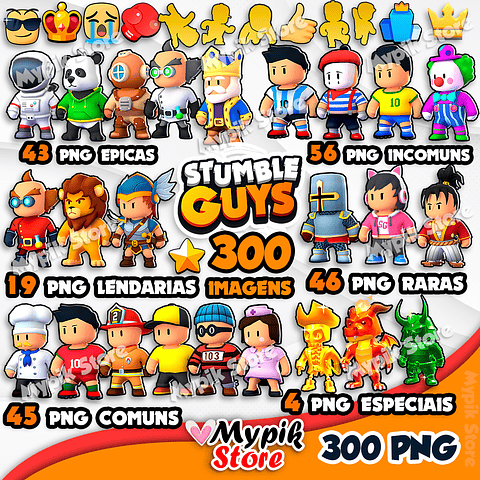 Kit digital de Stumble Guys png imágenes