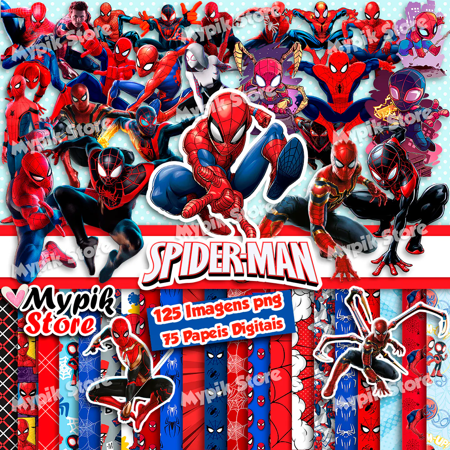 Kit Digital Spiderman para Imprimir Scrapbook 1