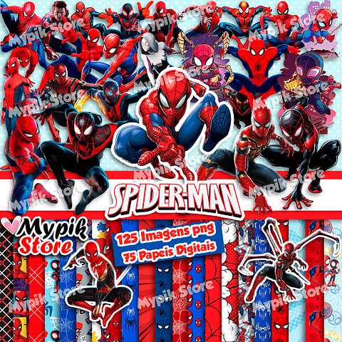 Kit Digital Homem Aranha para Imprimir Scrapbook 