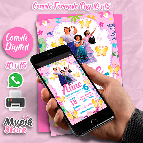 Invitación Digital Disney Encanto Floral Azul