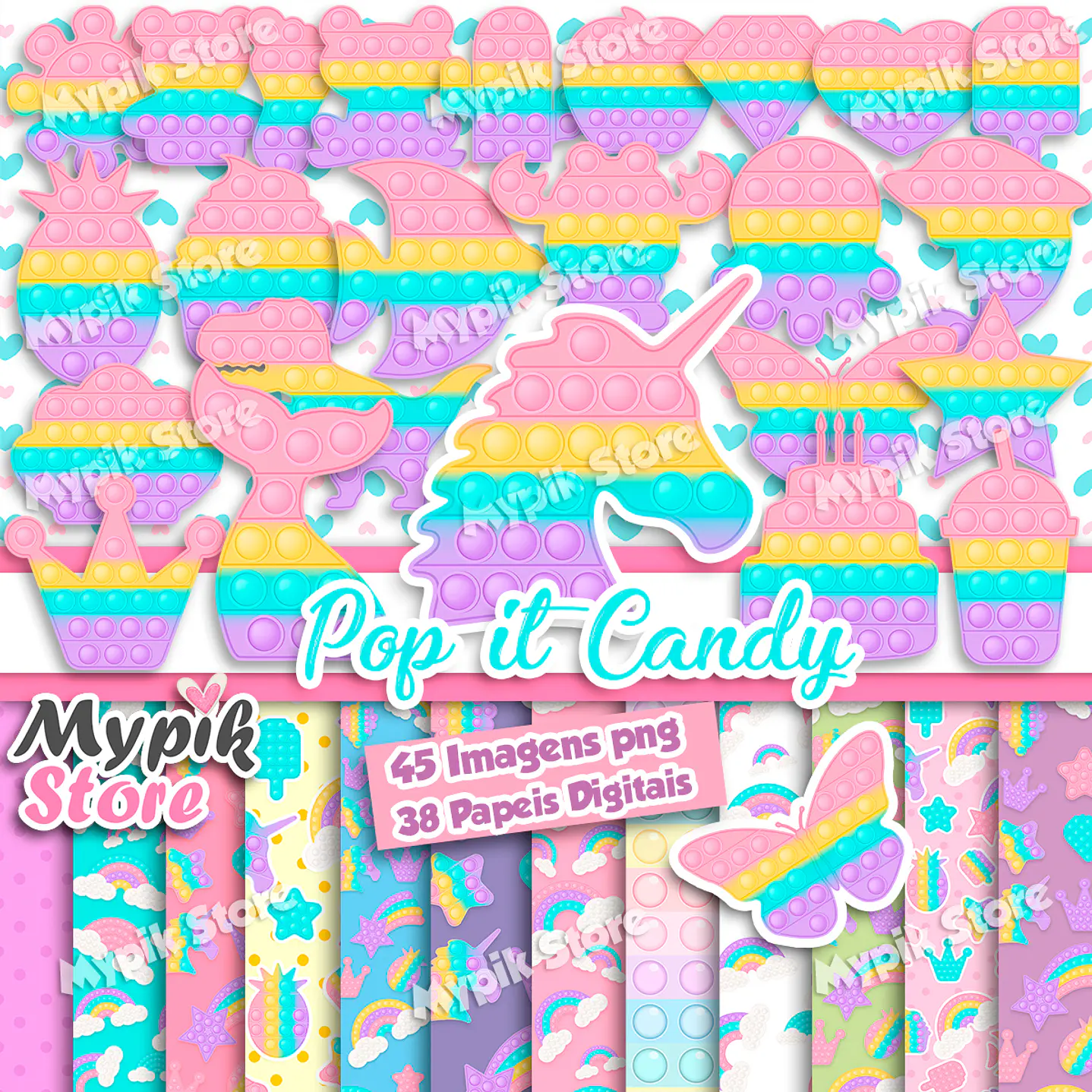 Kit Digital Pop it Candy Color  1