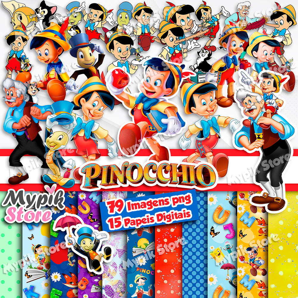 Kit digital de pinocho png imágenes