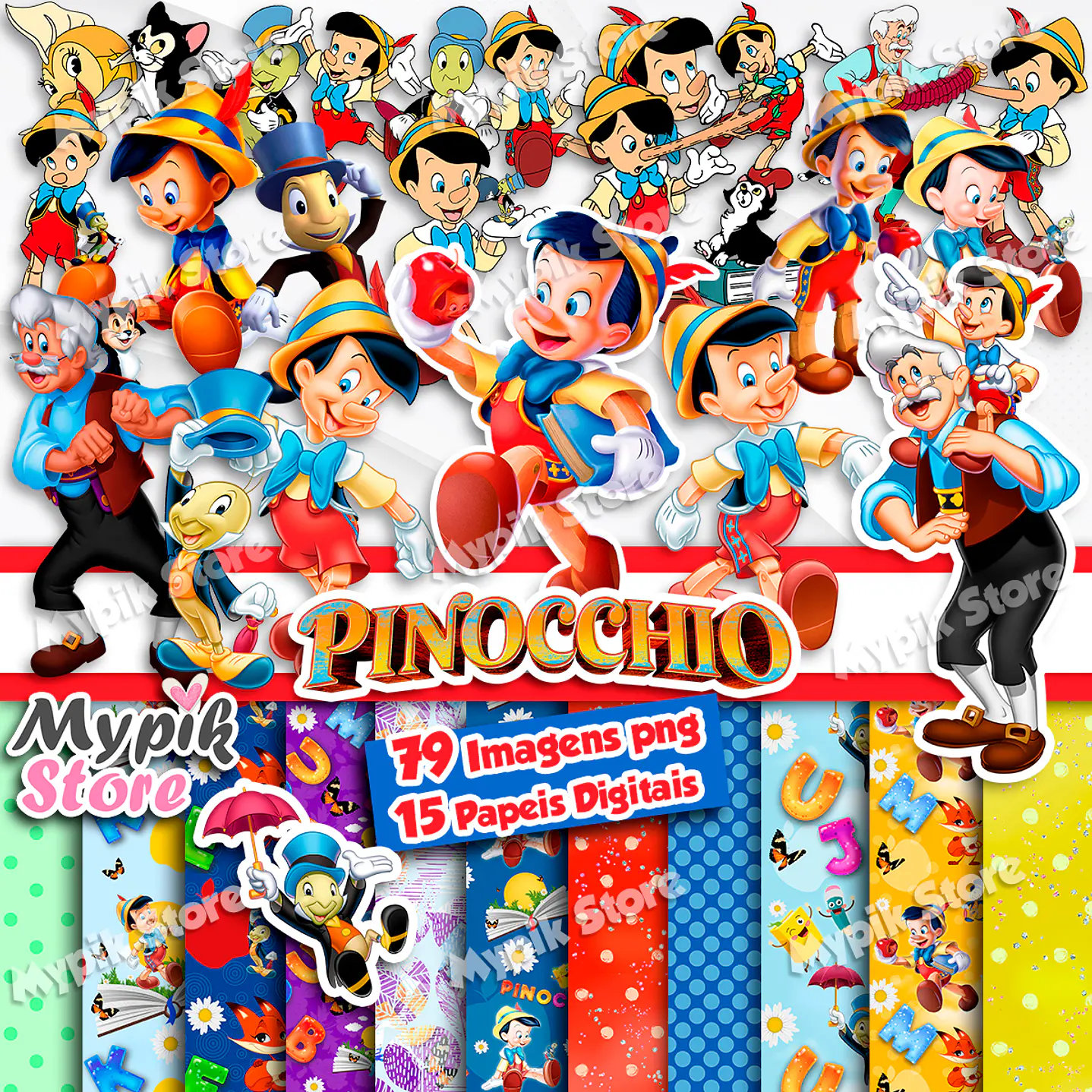 Kit Digital Pinóquio Imagens png 1