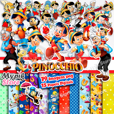 Kit digital de pinocho png imágenes