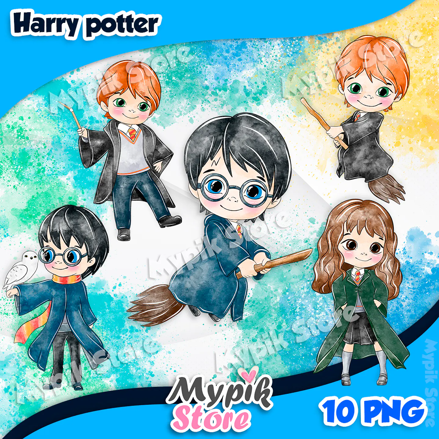 Kit Digital Acuarela Harry Potter 1