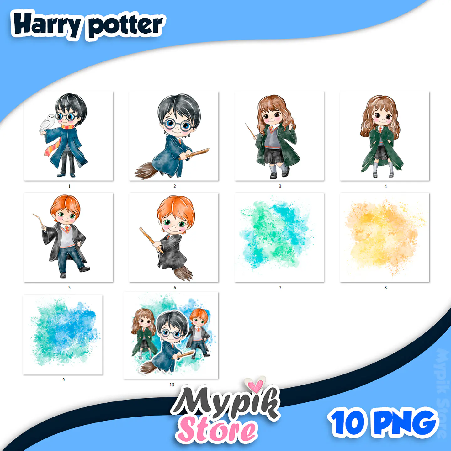 Kit Digital Acuarela Harry Potter 2