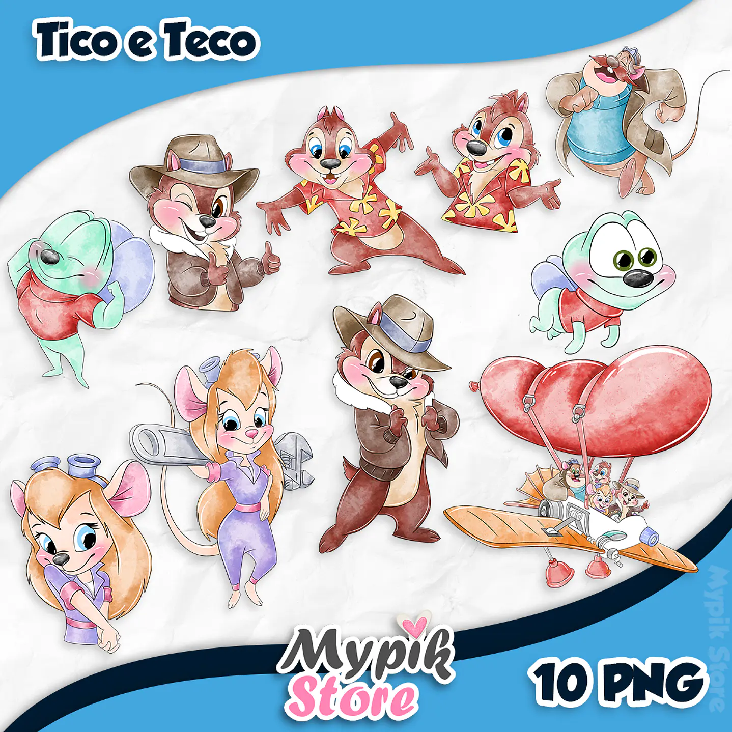 Kit Digital Tico e Teco Aquarela  1