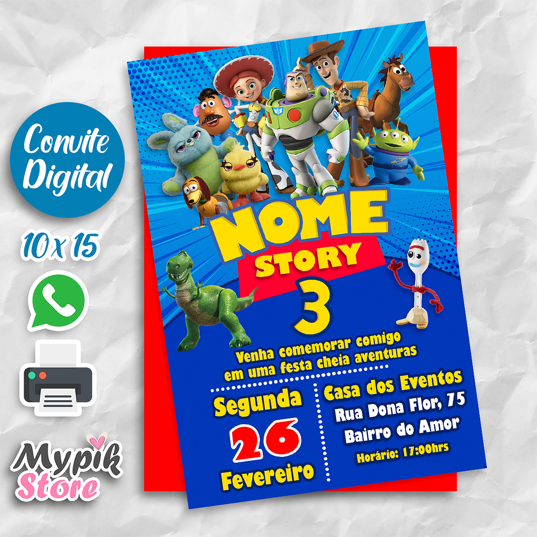 Invitación digital de Toy Story 1