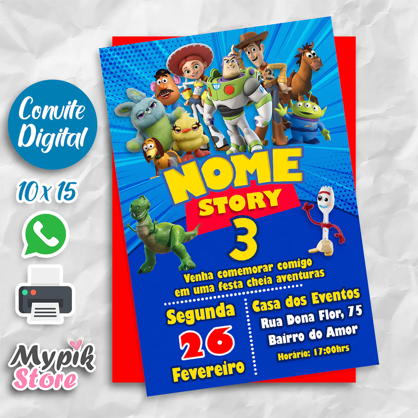 Convite Digital Toy Story  1