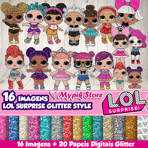 Kit Digital LOL Surprise Glitter Style para recuerdos personalizados