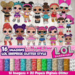 Kit digital LOL Surprise Glitter Style para favores de fiesta personalizados
