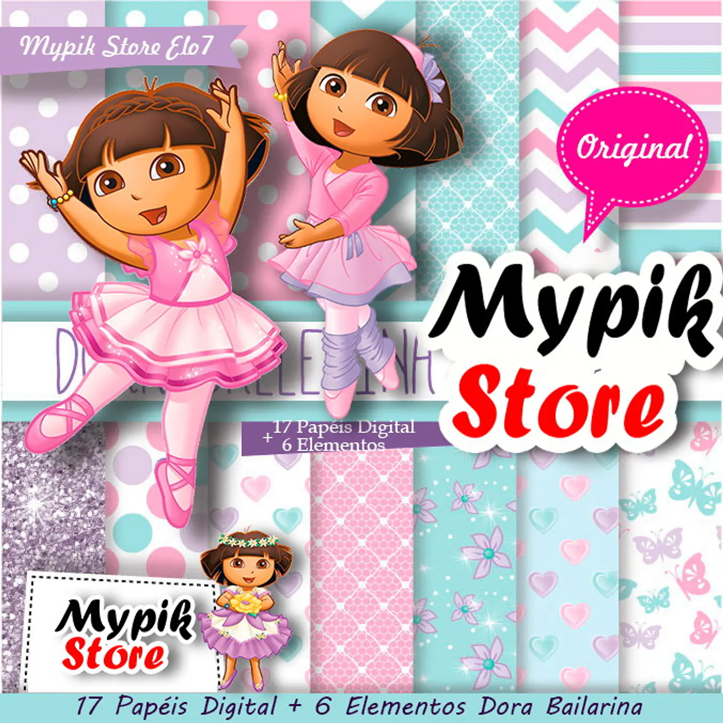 Kit Digital Dora Bailarina Scrapbook 1