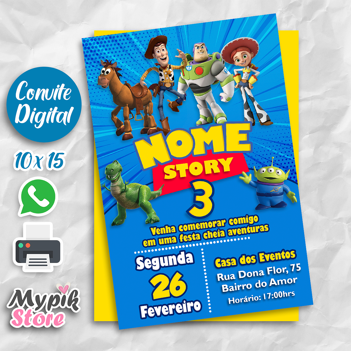 Convite Digital Toy Story
