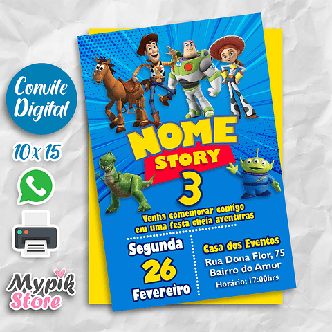 Convite Digital Toy Story