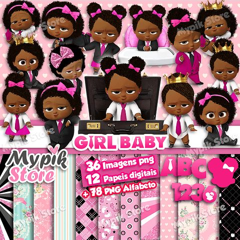 Kit Digital la Poderosa Chefinha Afro Rosa + Alfabeto