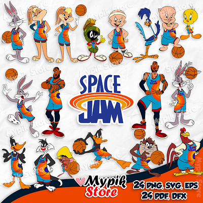 Kit Digital Space Jam imagens PNG e vetores SVG