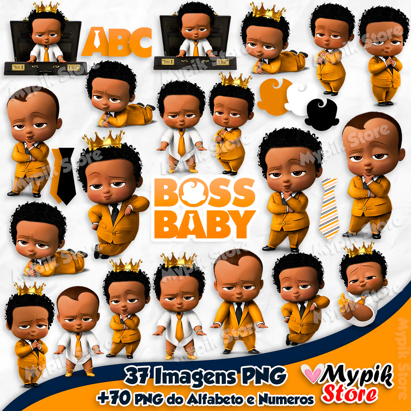 Kit Digital o Poderoso Chefinho Afro Dourado 1