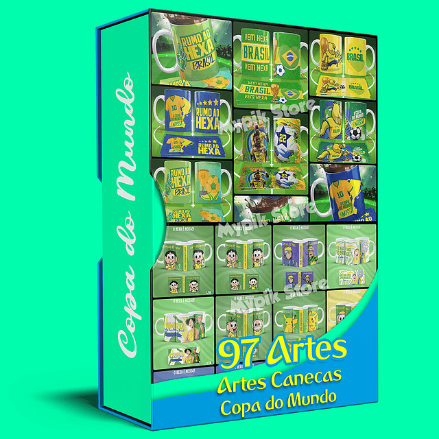 Pack 97 Artes Canecas Copa do Mundo