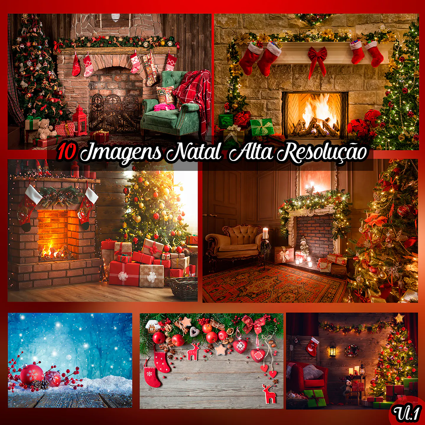 Kit Digital 10 Imagens Natal Alta Resolução  1