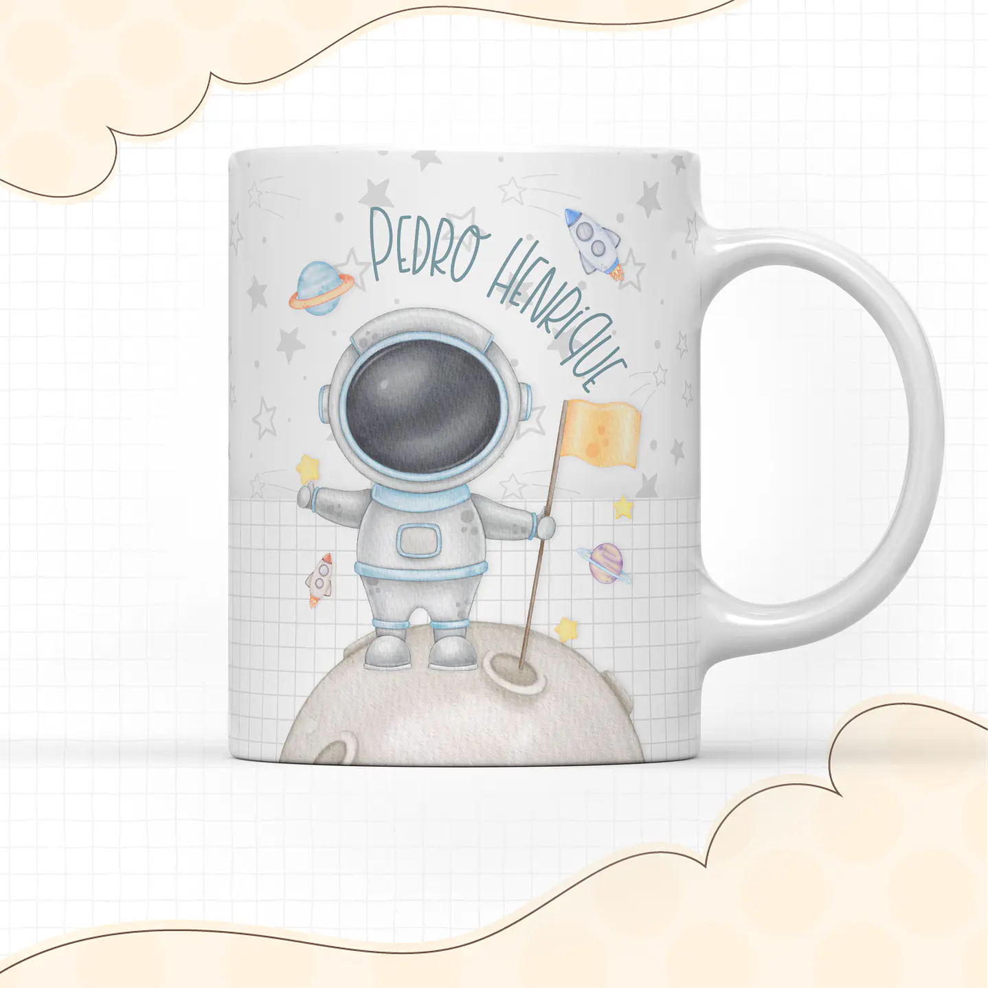 Arquivo de Corte Etiqueta Escolar Astronauta  2