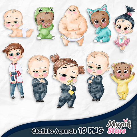 Kit Digital O Poderoso Chefinho Aquarela