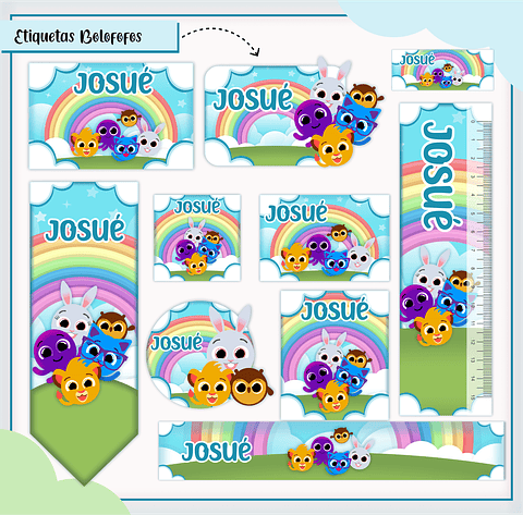 Arquivo de Corte Etiqueta Escolar Bolofofos Azul