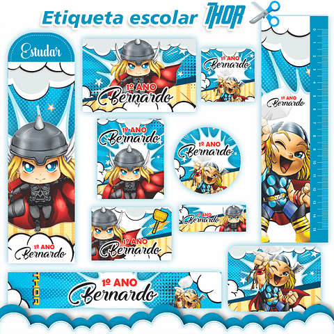 Arquivo de corte Etiqueta Escolar Thor