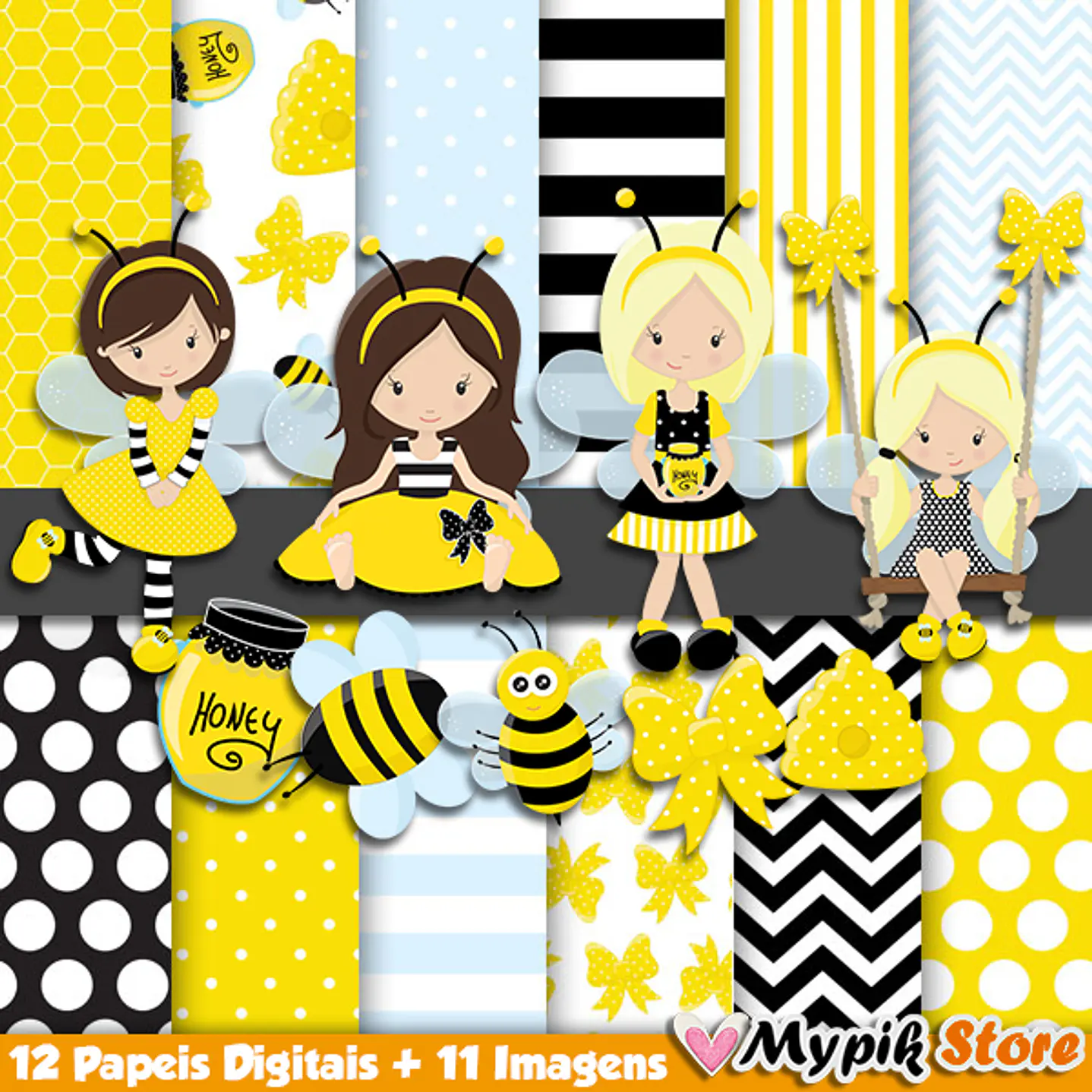Kit Digital Princesa Abelhinha 1