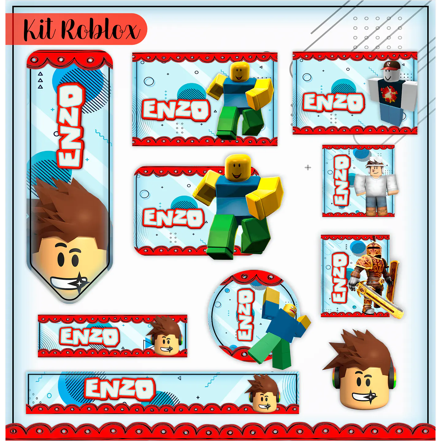 Arquivo de Corte Etiqueta Escolar Roblox 1