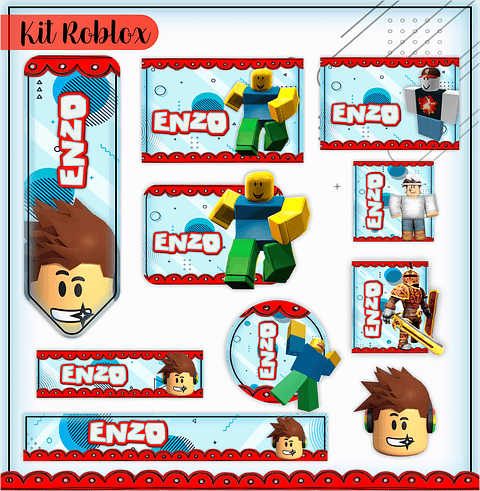 Arquivo de Corte Etiqueta Escolar Roblox