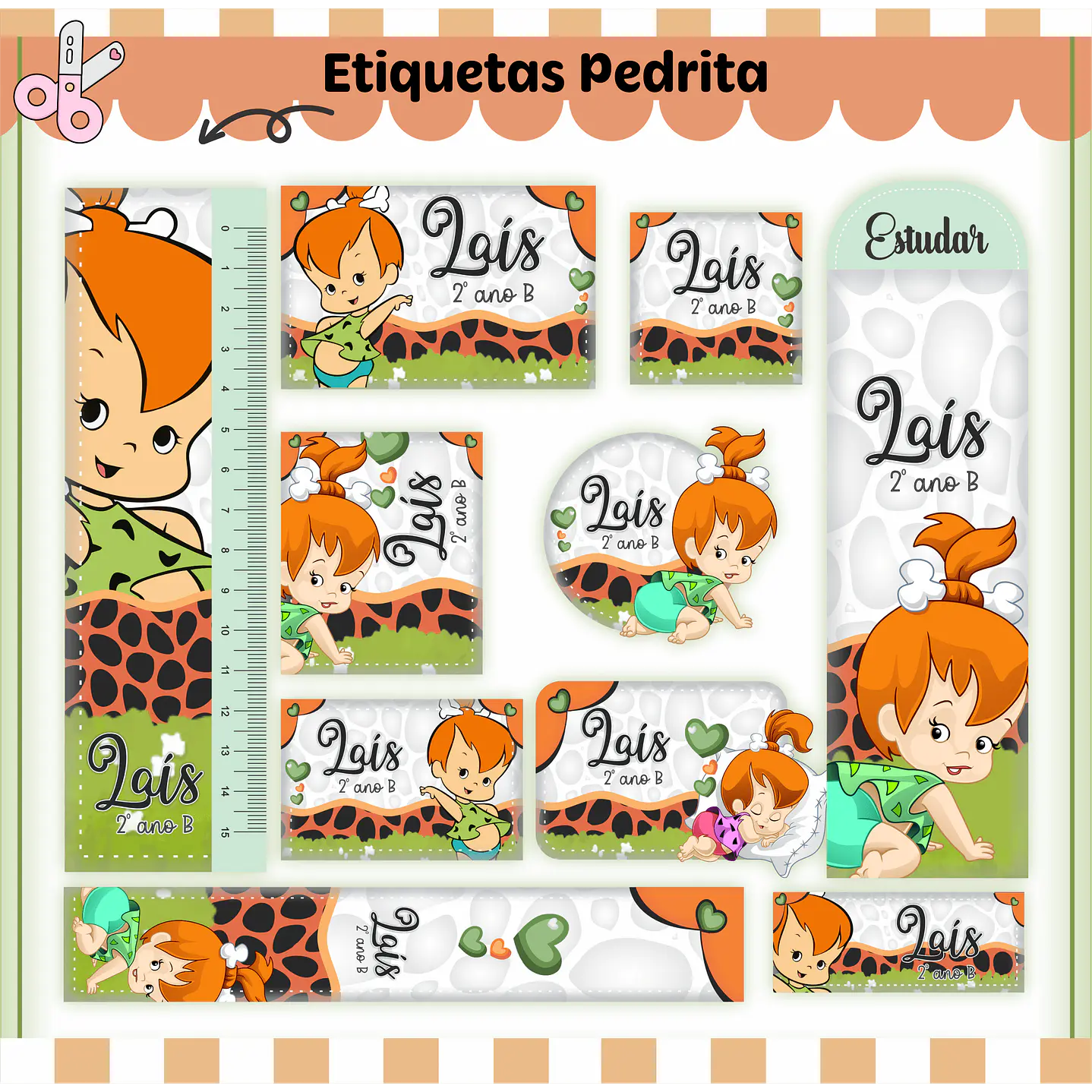 Arquivo de Corte Etiqueta Escolar Pedrita 1