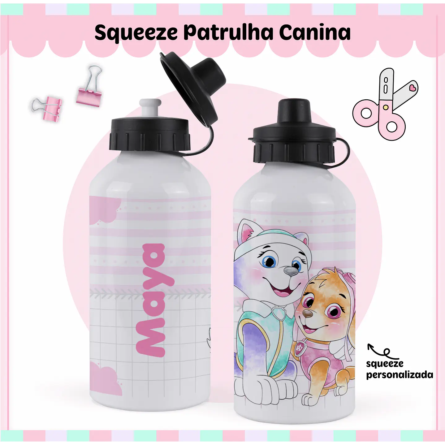 Arquivo de Corte Etiqueta Escolar Patrulha Canina Menina 2