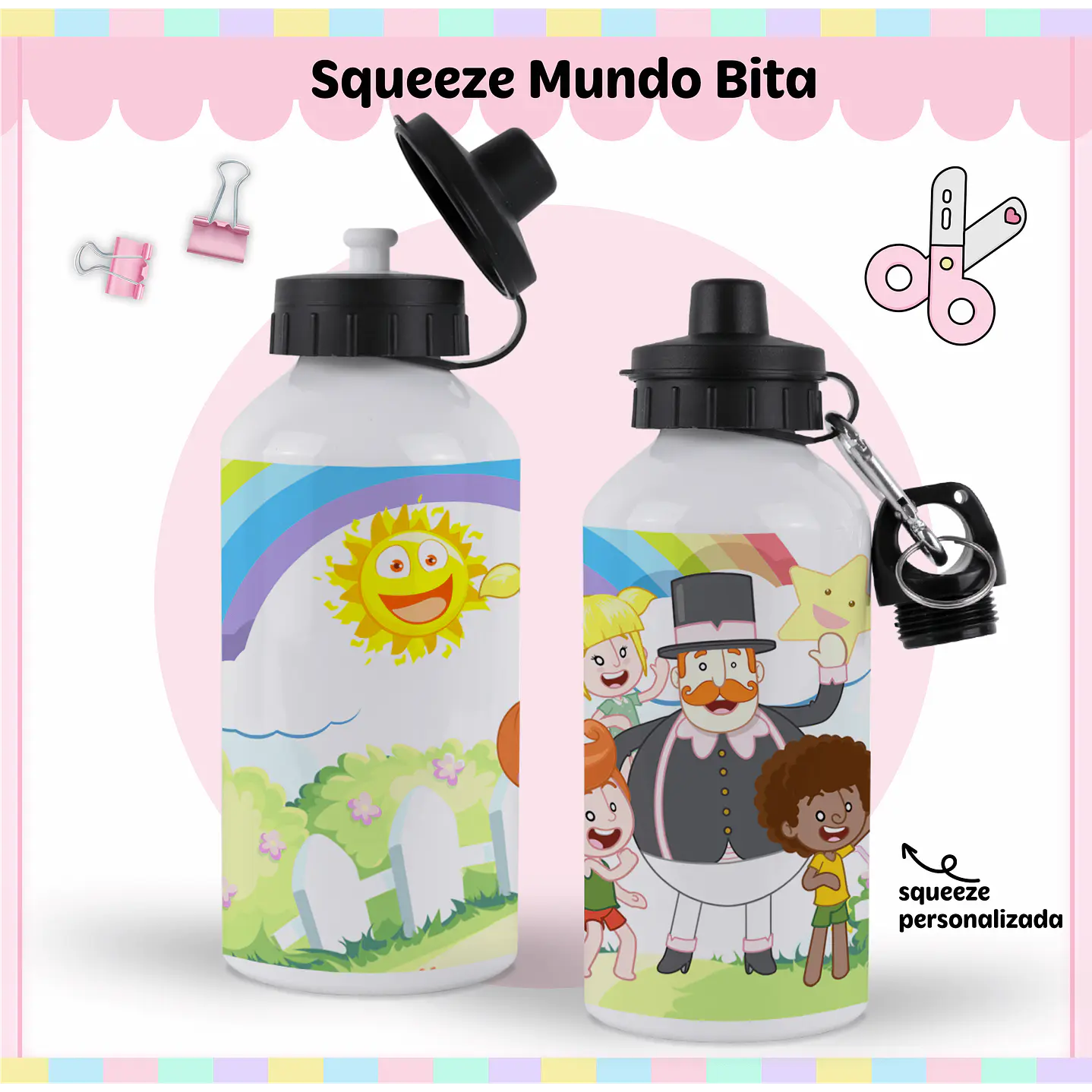 Arquivo de Corte Etiqueta Escolar Mundo Bita Rosa 3
