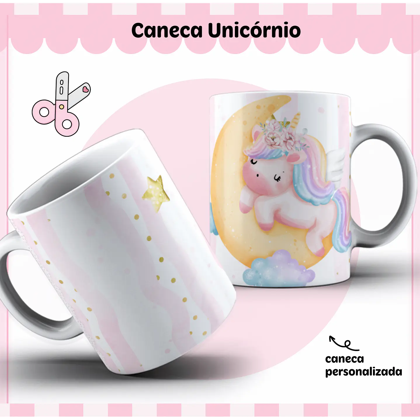  Arquivo de Corte Etiqueta Escolar Unicórnio  2