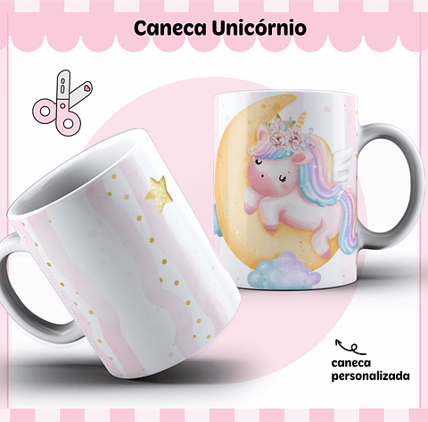  Arquivo de Corte Etiqueta Escolar Unicórnio 