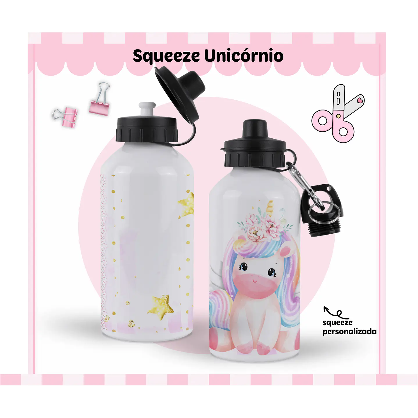 Arquivo de Corte Etiqueta Escolar Unicórnio  3