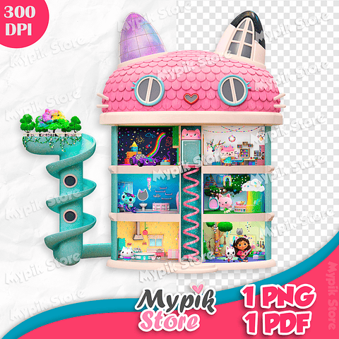 Kit Digital A Casa Mágica da Gabby PNG