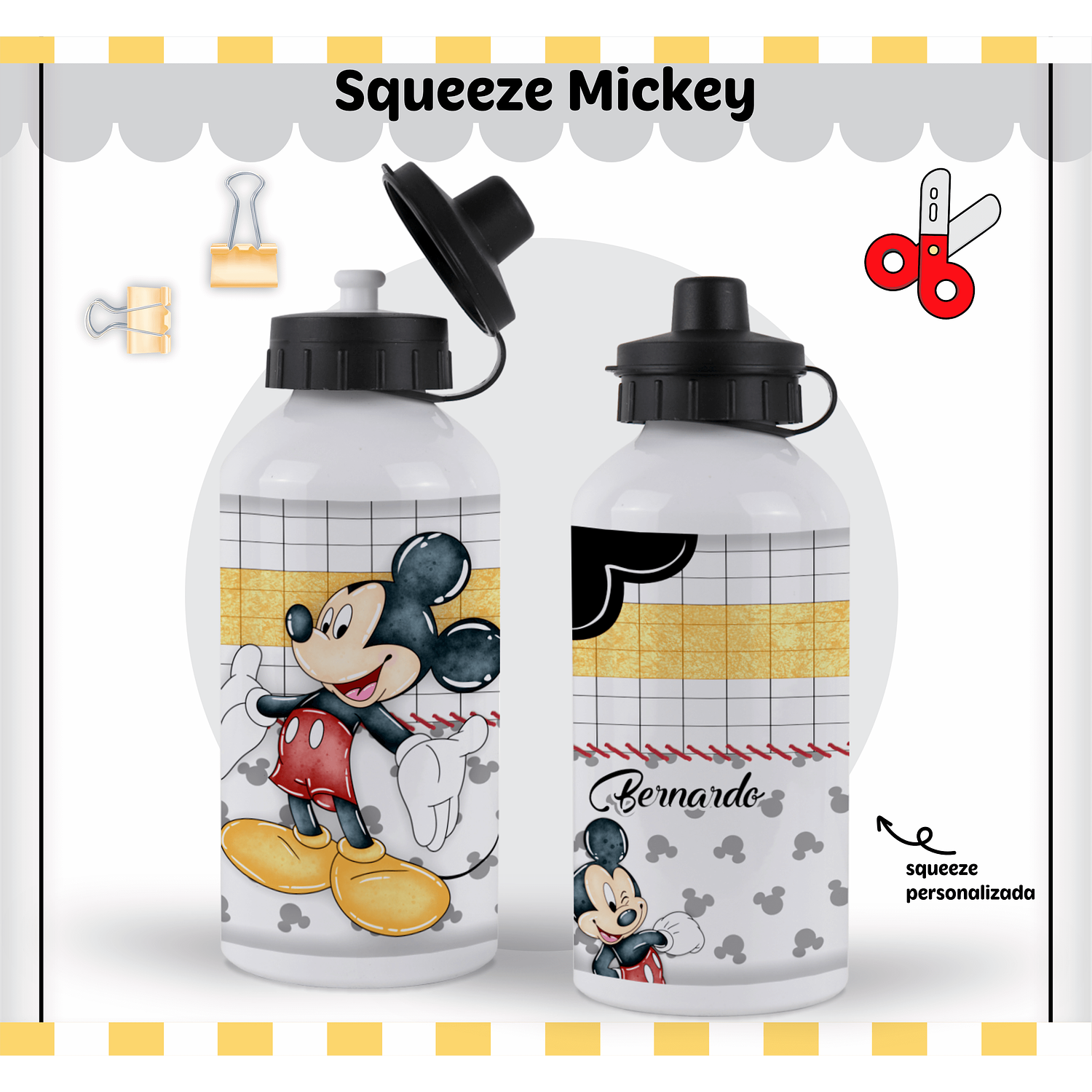 Arquivo de Corte Etiqueta Escolar Mickey 2