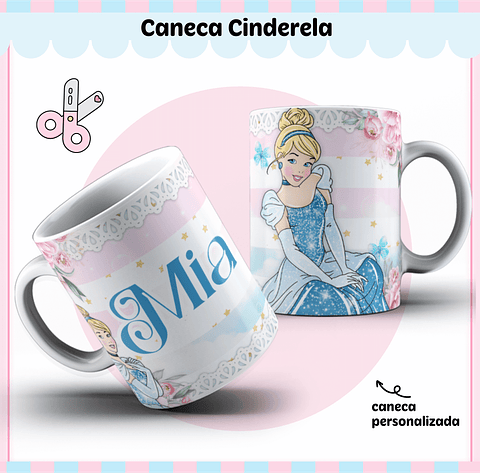 Arquivo de Corte Etiqueta Escolar Cinderela 